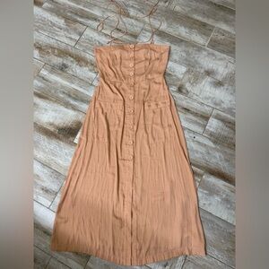 Urban Outfitters Peach Button-Front Maxi Dress